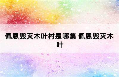 佩恩毁灭木叶村是哪集 佩恩毁灭木叶